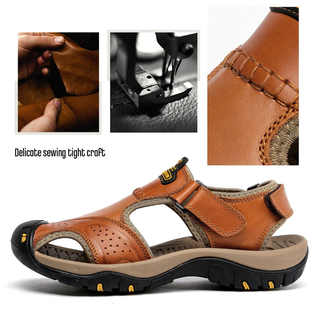 (👨‍⚕️Effect: Relieves Foot Pain) Men's Orthopedic Support Non-slip Sport Sandals Lightweight Trail Hiking Leather Sandals