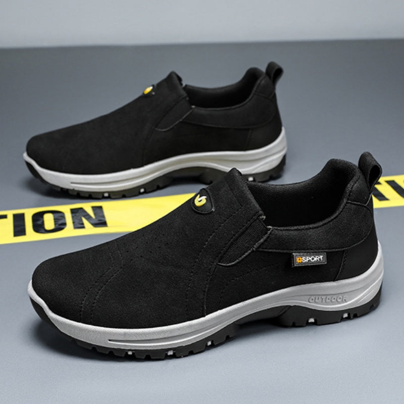 Men's Comfortable Breathable Lightweight Double Layer Waterproof Wide Toe Walking Shoes Orthopedic Shoes