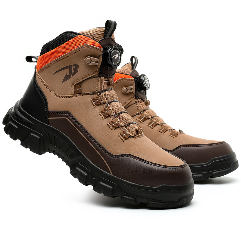 Men's Steel Toe Hand Stitched Cow Leather Boots Motorcycle Boots Work Boots Hiking Boots