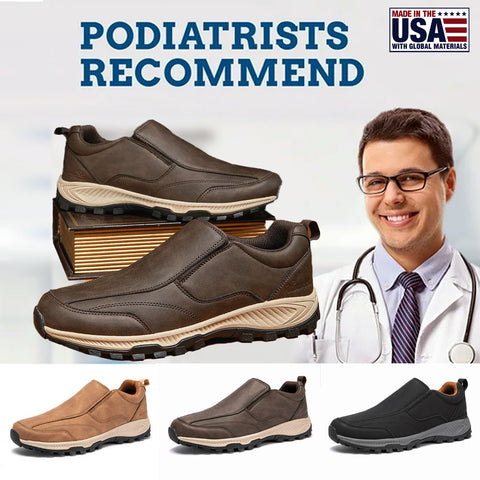 Men's Genuine Leather Breathable And Comfortable Orthopedic Outdoor Sneakers