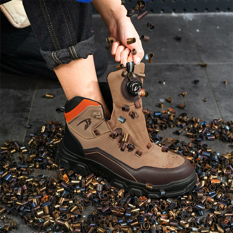 Men's Steel Toe Hand Stitched Cow Leather Boots Motorcycle Boots Work Boots Hiking Boots