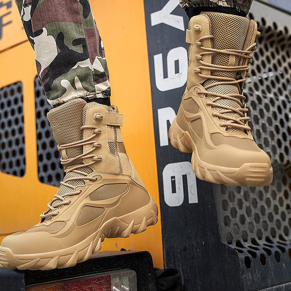 Men's Military Desert Combat Boots Waterproof Non-Slip Hiking Boots Work Boots