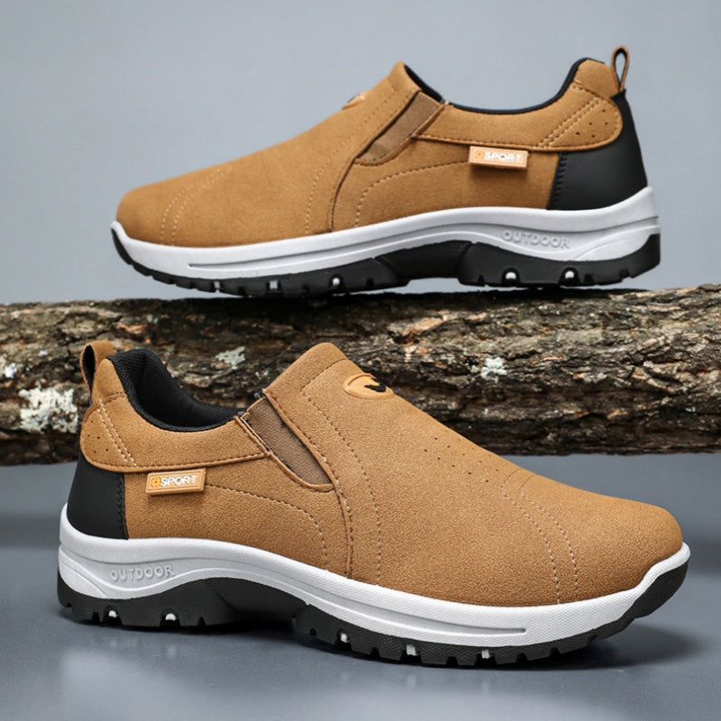 Men's Comfortable Breathable Lightweight Double Layer Waterproof Wide Toe Walking Shoes Orthopedic Shoes