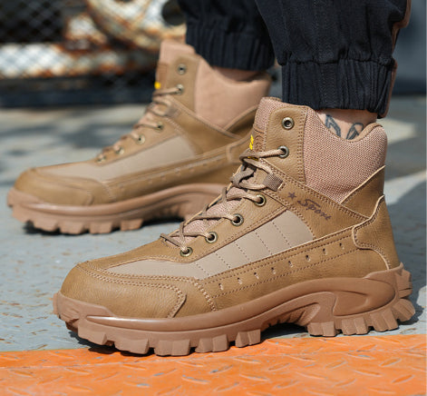 Men's Combat Boots Orthopedic Support Hiking Boots Waterproof Anti-Puncture Work Boots