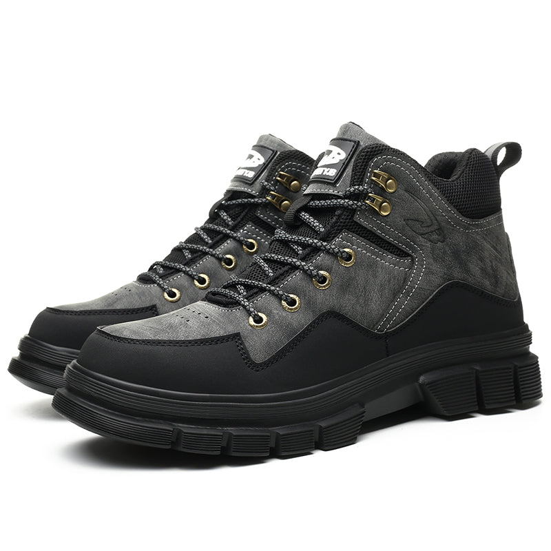Men’s Steel Toe Outdoor Boots Work Boots Motorcycle Boots – Safety ,Indestructible, Anti-Smash, Puncture-Proof, Waterproof