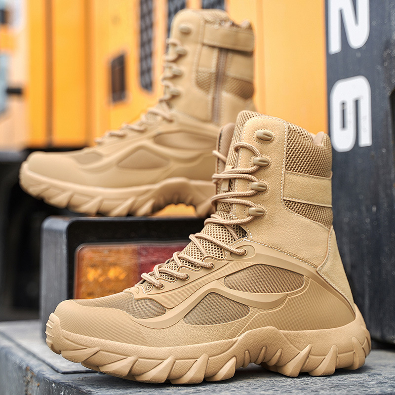 Men's Military Desert Combat Boots Waterproof Non-Slip Hiking Boots Work Boots