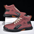 Men's Orthopedic Leather Shoes - Built-in Arch Support, Ankle Support, Waterproof, Non-Slip, Comfortable Work Shoes, Ideal For All-Day Wear and Durable For 5 Years
