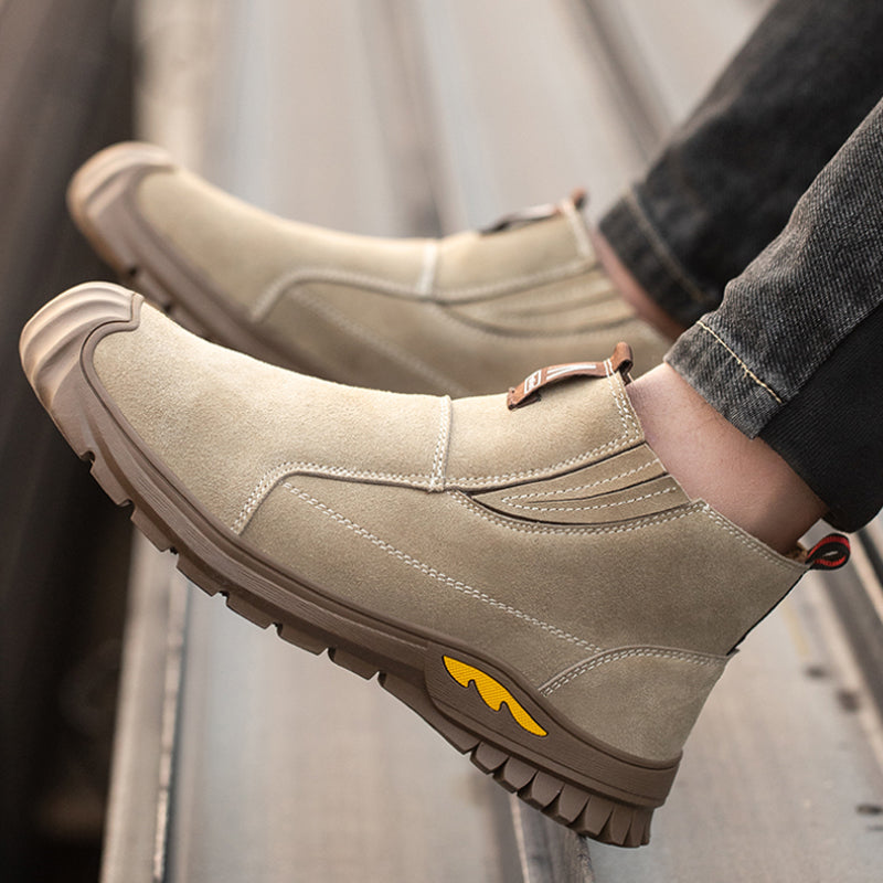 (🤜Work Hard for 5+ Years) Men's Anti-Smash Anti-Puncture Comfortable Lightweight Work Boots Waterproof Breathable Hiking Boots