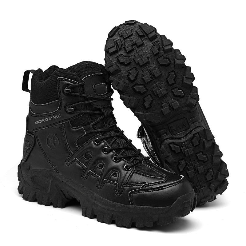 Men Ankle Support Waterproof Non-Slip Hiking Boots Anti-Puncture Anti-Sprain Work Boots
