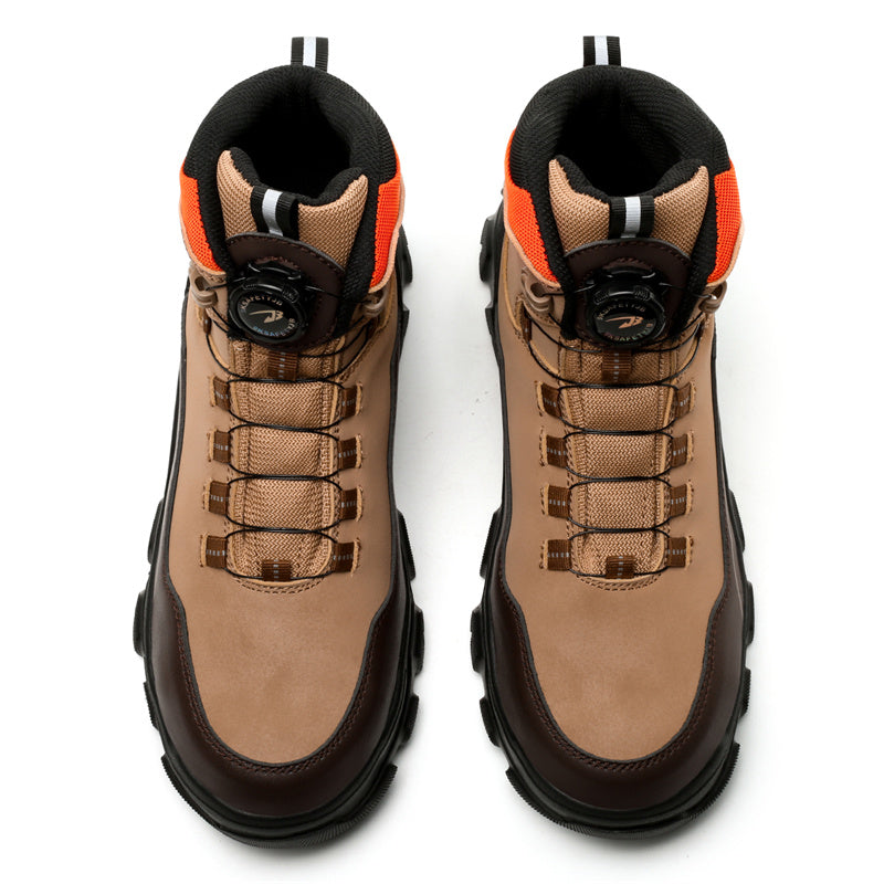 Men's Steel Toe Hand Stitched Cow Leather Boots Motorcycle Boots Work Boots Hiking Boots