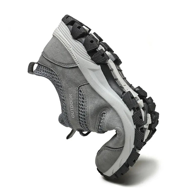 Men's Genuine Leather Breathable Lightweight Arch Support Hiking Orthopedic Shoes