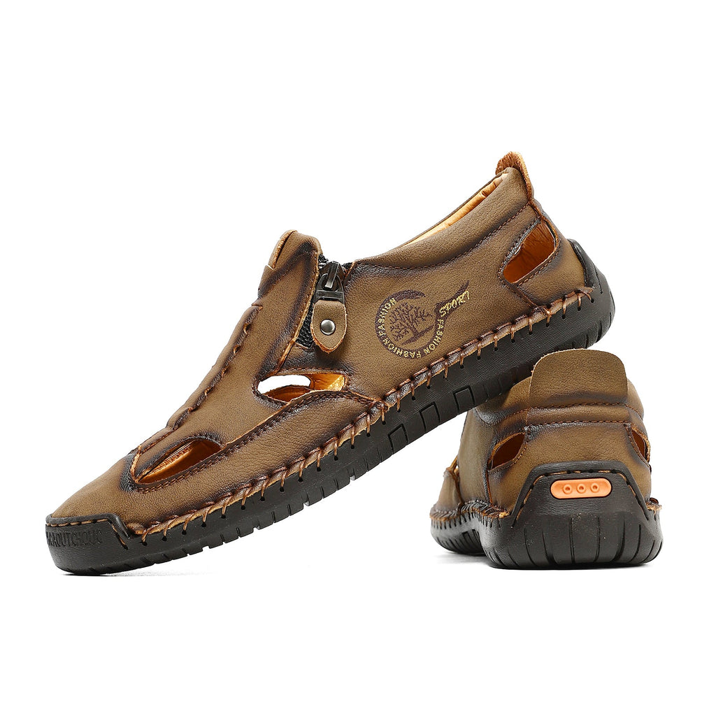 (⏳NOW ON: 70% OFF Sale! 🔥)Mens Casual Shoes Summer Breathable Sneakers Loafers Walking Shoes Hand Made Lace-Up Leather Dress Flats Shoes for Driving Business Working Office