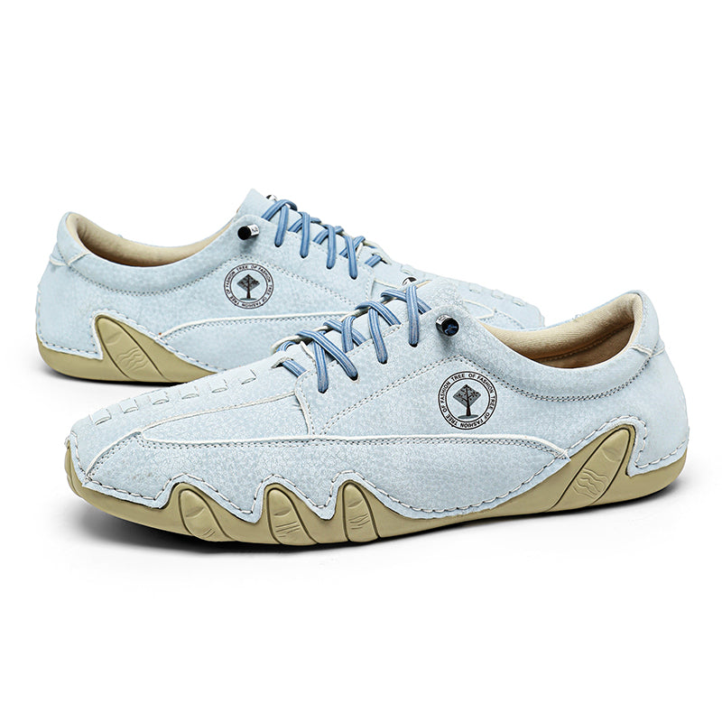 (⏰NOW ON: 53% OFF Independence Day Sale! 🔥)Mens Casual Shoes Summer Breathable Sneakers Loafers Walking Shoes Hand Made Lace-Up Leather Dress Flats Shoes for Driving Business Working Office