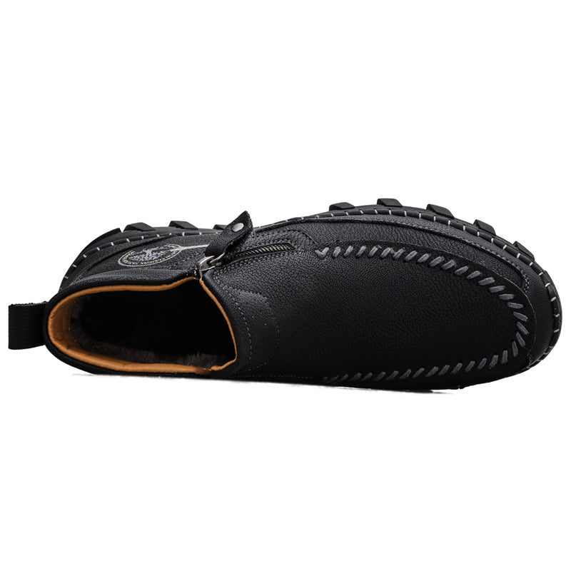 (⏰NOW ON: 70% OFF Sale! 🔥)Men's Premium Motorcycle Boots – Hand-Stitched Genuine Leather, USMCA Recommended - Wide Toe, Waterproof, Anti-Slip, Anti-Sprain, Ortho Support, Suitable for Riding, Work, Driving, Hiking