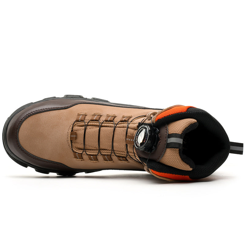 Men's Steel Toe Hand Stitched Cow Leather Boots Motorcycle Boots Work Boots Hiking Boots