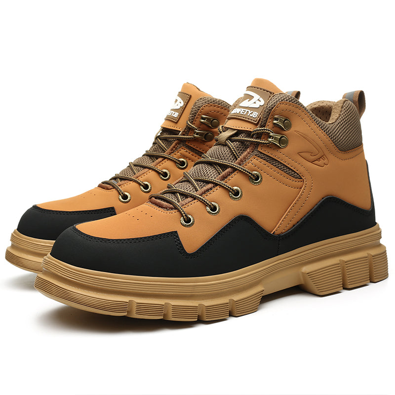 Men’s Steel Toe Outdoor Boots Work Boots Motorcycle Boots – Safety ,Indestructible, Anti-Smash, Puncture-Proof, Waterproof