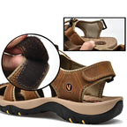 Men's Genuine Leather Sandals Lightweight Non-slip Hiking Sandals - Ergonomically Designed