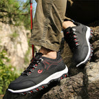 Men's Waterproof Puncture-Resistant Round-Toe Orthopedic Walking Hiking Shoes