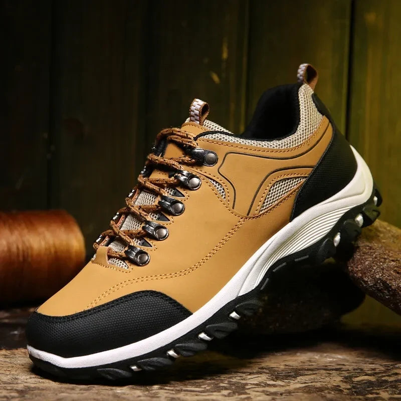 Men's Waterproof Puncture-Resistant Round-Toe Orthopedic Walking Hiking Shoes