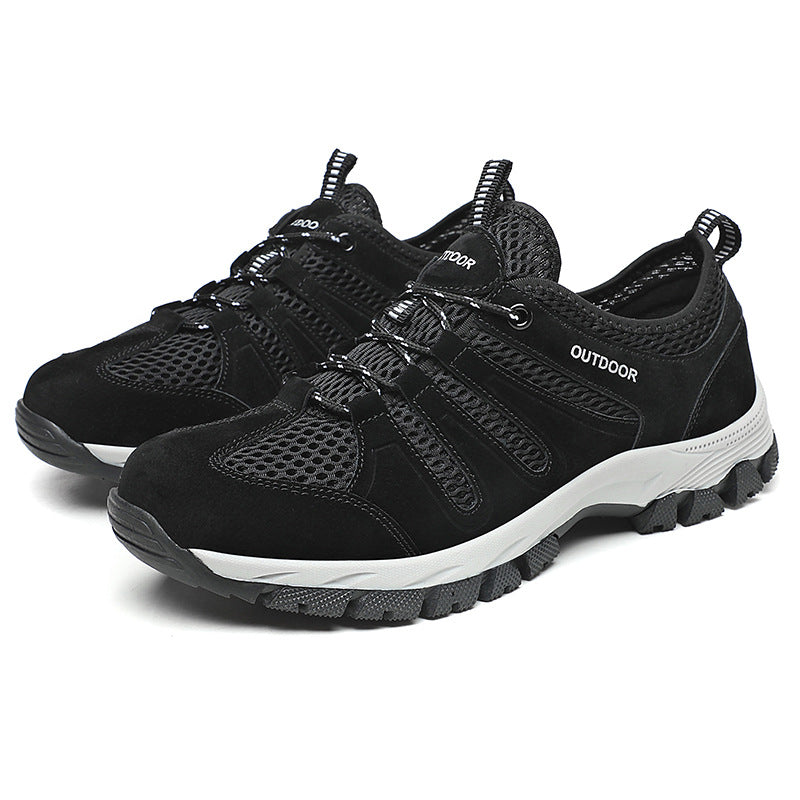 Men's Genuine Leather Breathable Lightweight Arch Support Hiking Orthopedic Shoes