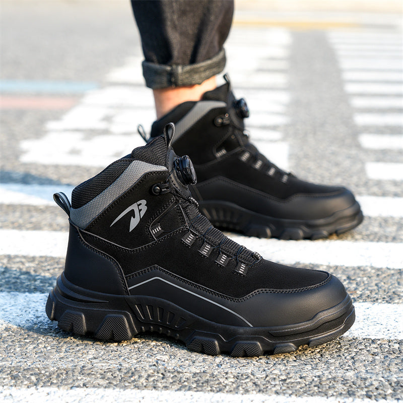 Men's Steel Toe Hand Stitched Cow Leather Boots Motorcycle Boots Work Boots Hiking Boots