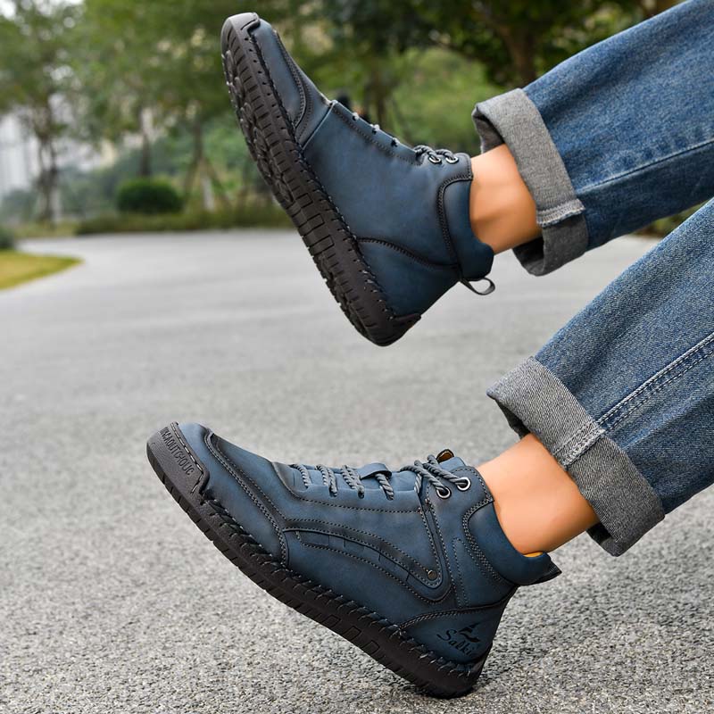 Men‘s Orthopedic Walking Boots-Slip On in Seconds; Built-in Arch Support; Wide Toe; Stable Every Step