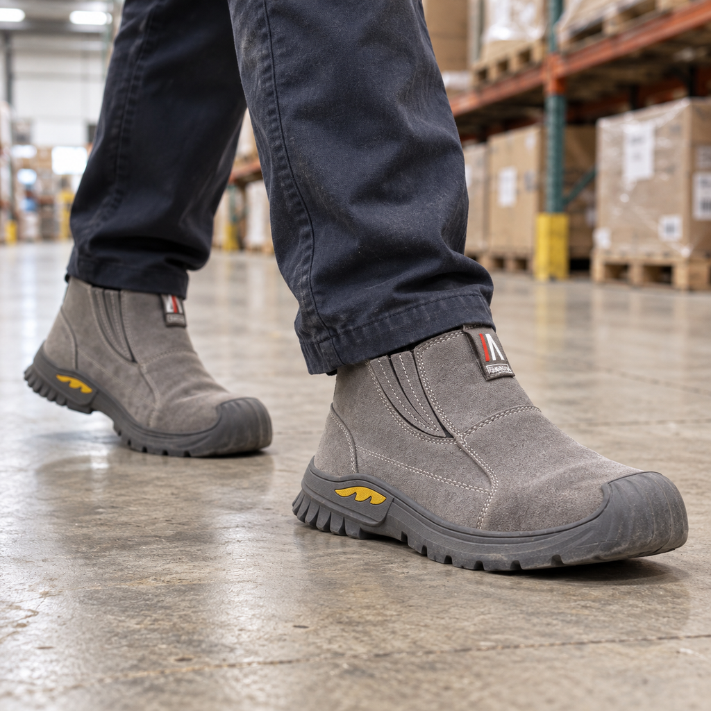 (🤜Work Hard for 5+ Years) Men's Anti-Smash Anti-Puncture Comfortable Lightweight Work Boots Waterproof Breathable Hiking Boots