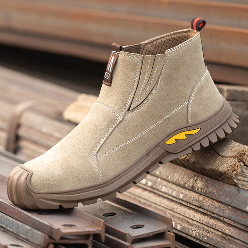 (🤜Work Hard for 5+ Years) Men's Anti-Smash Anti-Puncture Comfortable Lightweight Work Boots Waterproof Breathable Hiking Boots